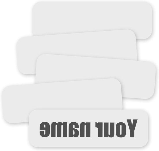Etichette autoadesive descrittive - 100 pezzi, impermeabili - Etichette personalizzate con nome per bambini e scuola - Bianco