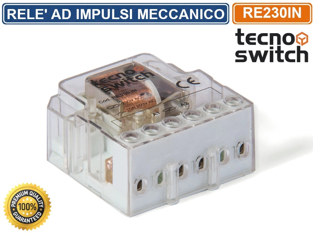 TECNOSWITCH RE230IN RELÈ AD IMPULSI MECCANICO 10A 1NO TIPO FINDER 26018230.26.01