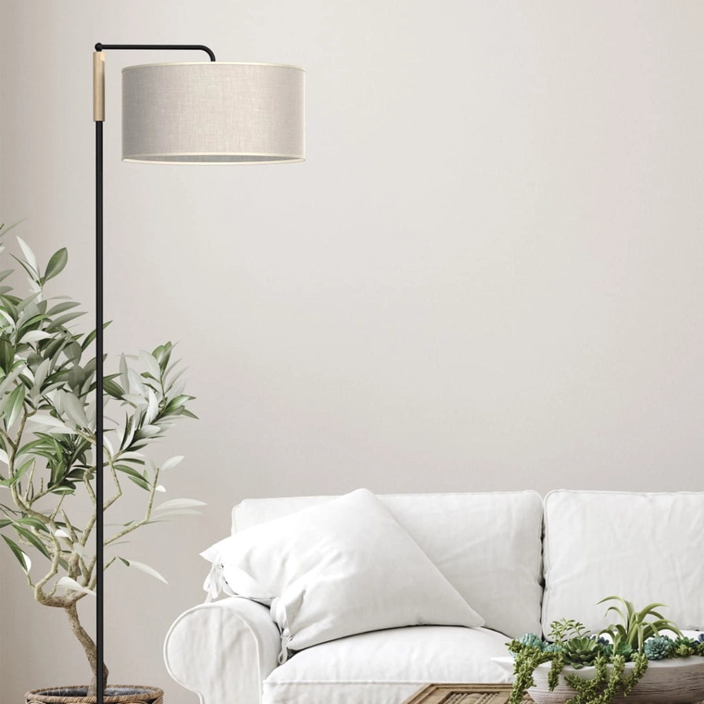 Lampada da terra Atlanta 1xE27 60W nero/grigio Milagro