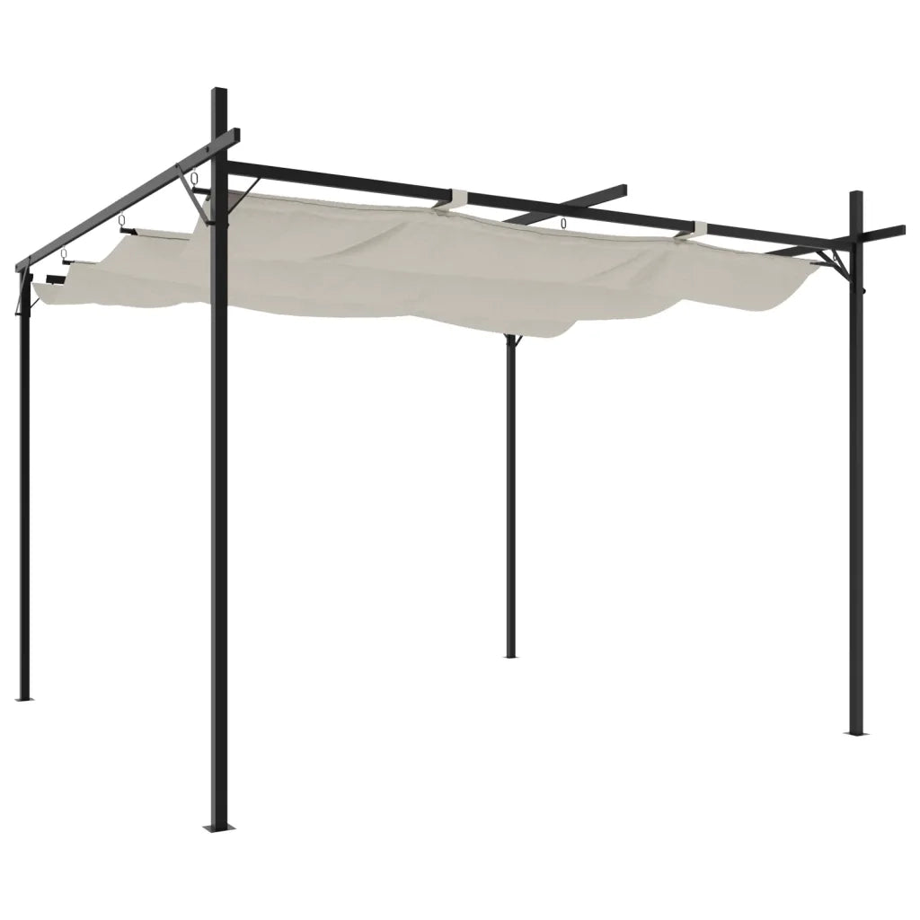Pergola con Tetto Retrattile Crema 295x292x230 cm CFW8792757