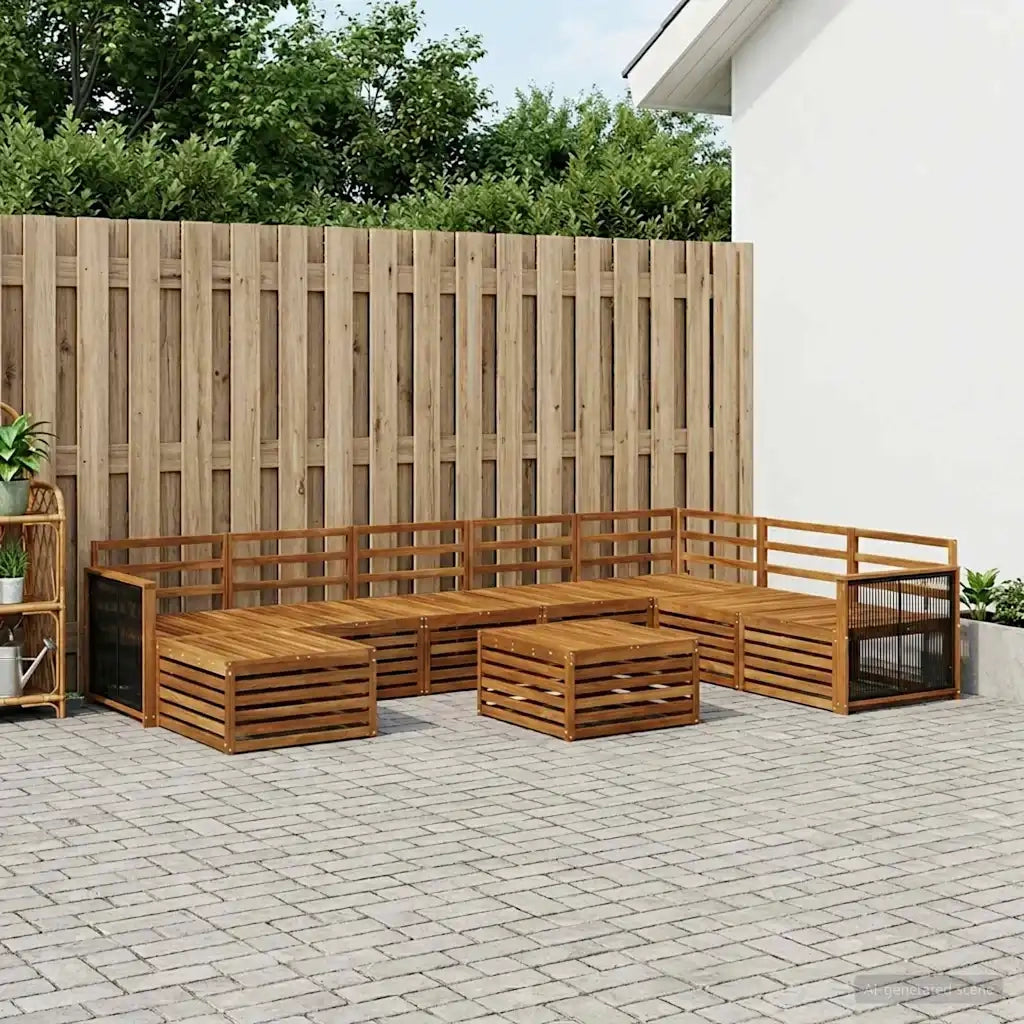 Set di divani da esterno 9 pcs Naturale 3383742