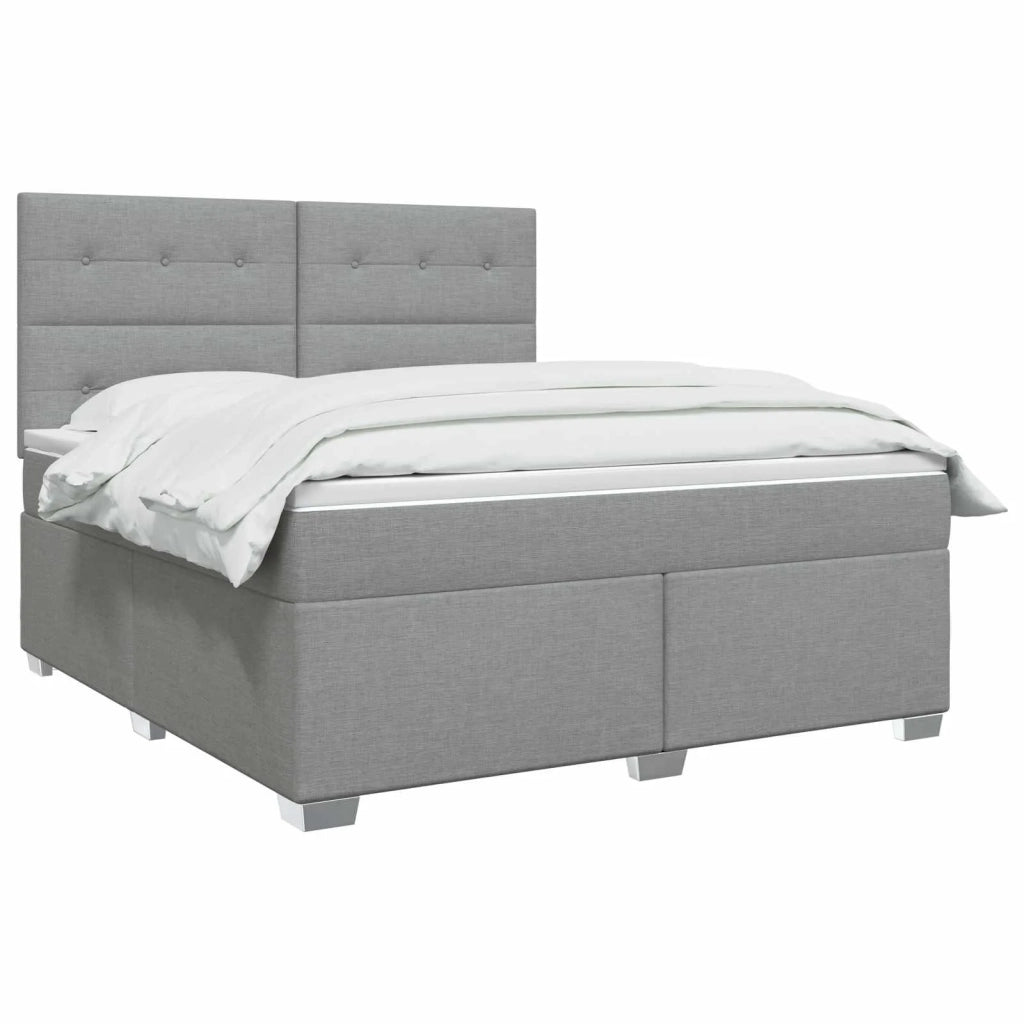 Letto box spring con materasso Grigio Chiaro 140 x 190 cm 3453402