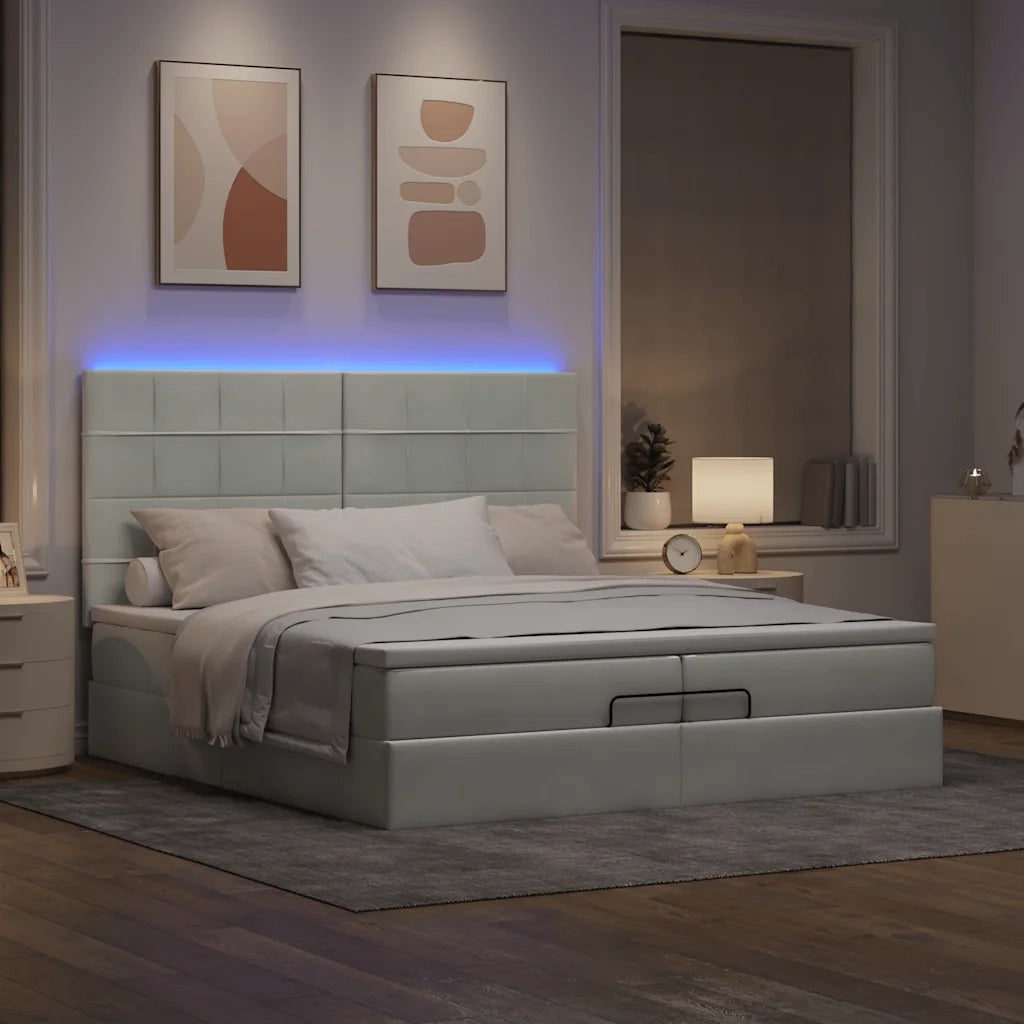 Struttura Letto Pouf con Materassi 200x200 cm Velluto 3314342