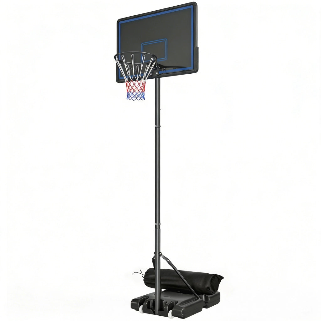 Canestro da Basket Regolabile ¨C Minimal ¨C Blu 135-305 cm con Ruote e Base di Zavorra