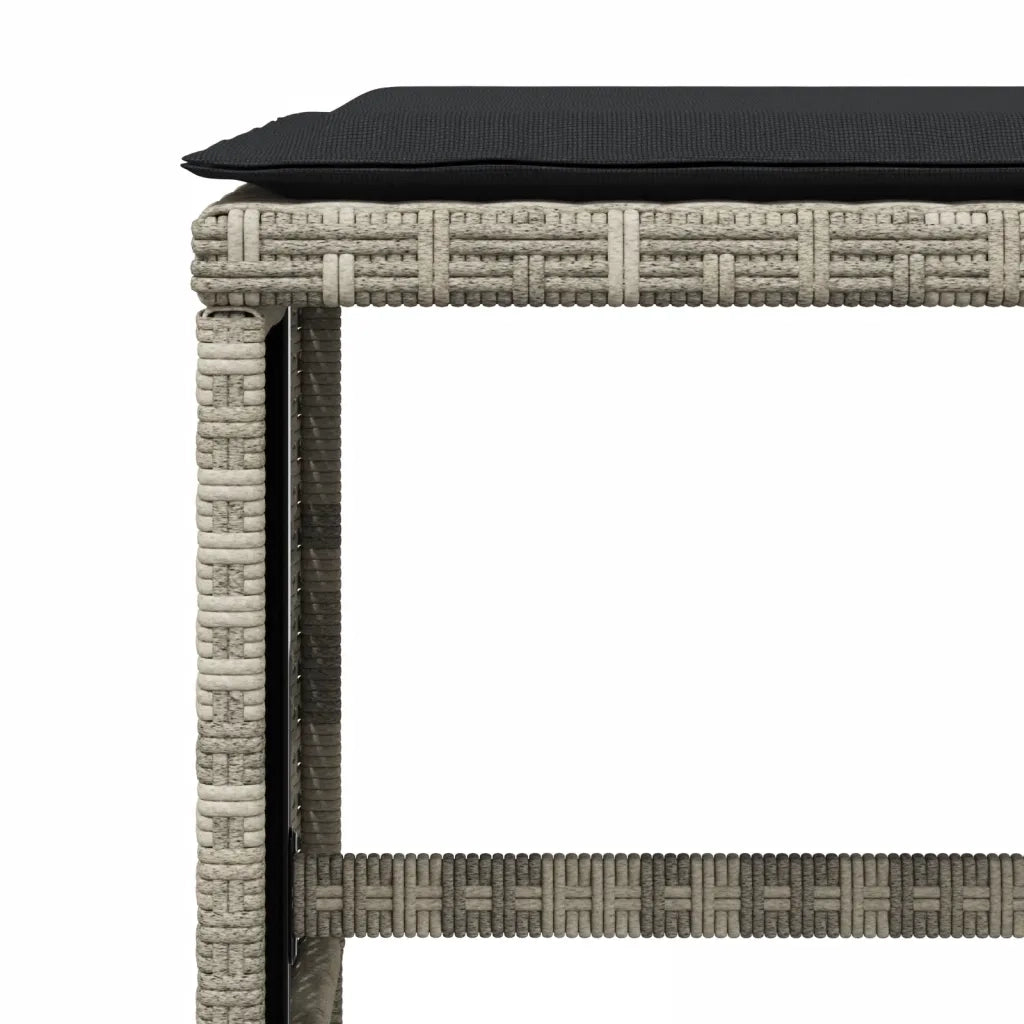 Set Pranzo da Giardino 9pz con Cuscini Grigio Chiaro Polyrattan 3277906