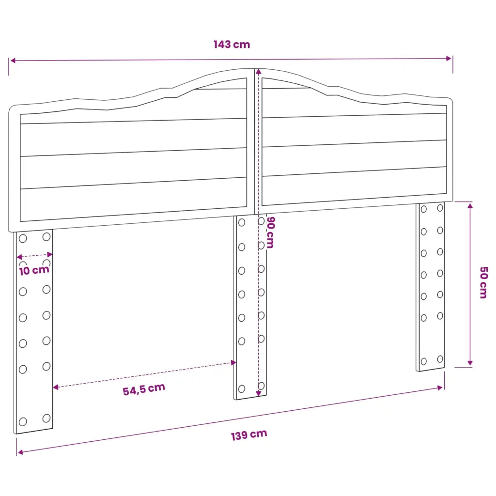 Testiera Grigio cemento Legno ingegnerizzato 888664