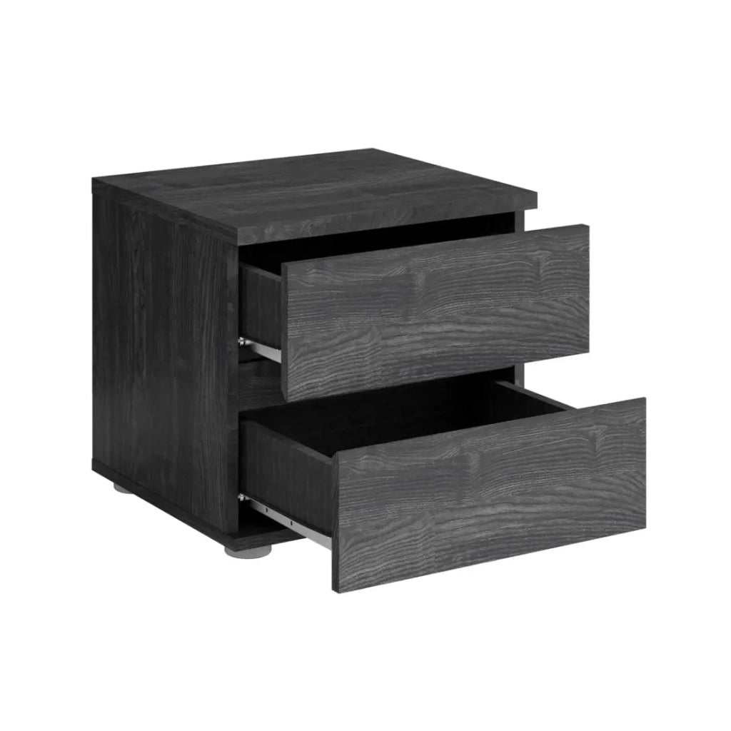 Set di 2 comodini VELTIS – 2 cassetti – L46 x A43 cm – Colore frassino nero