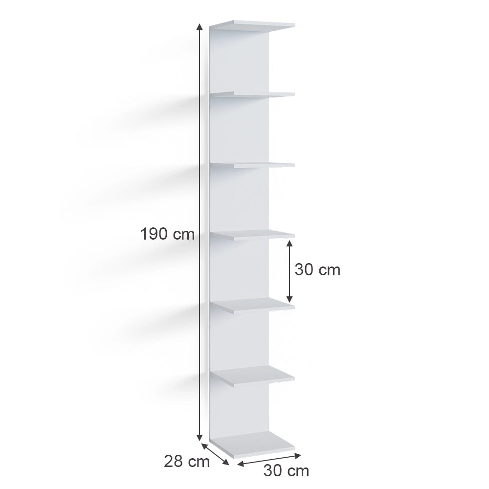 Vicco Libreria da parete Bianco 30 x 190 cm Set di 2