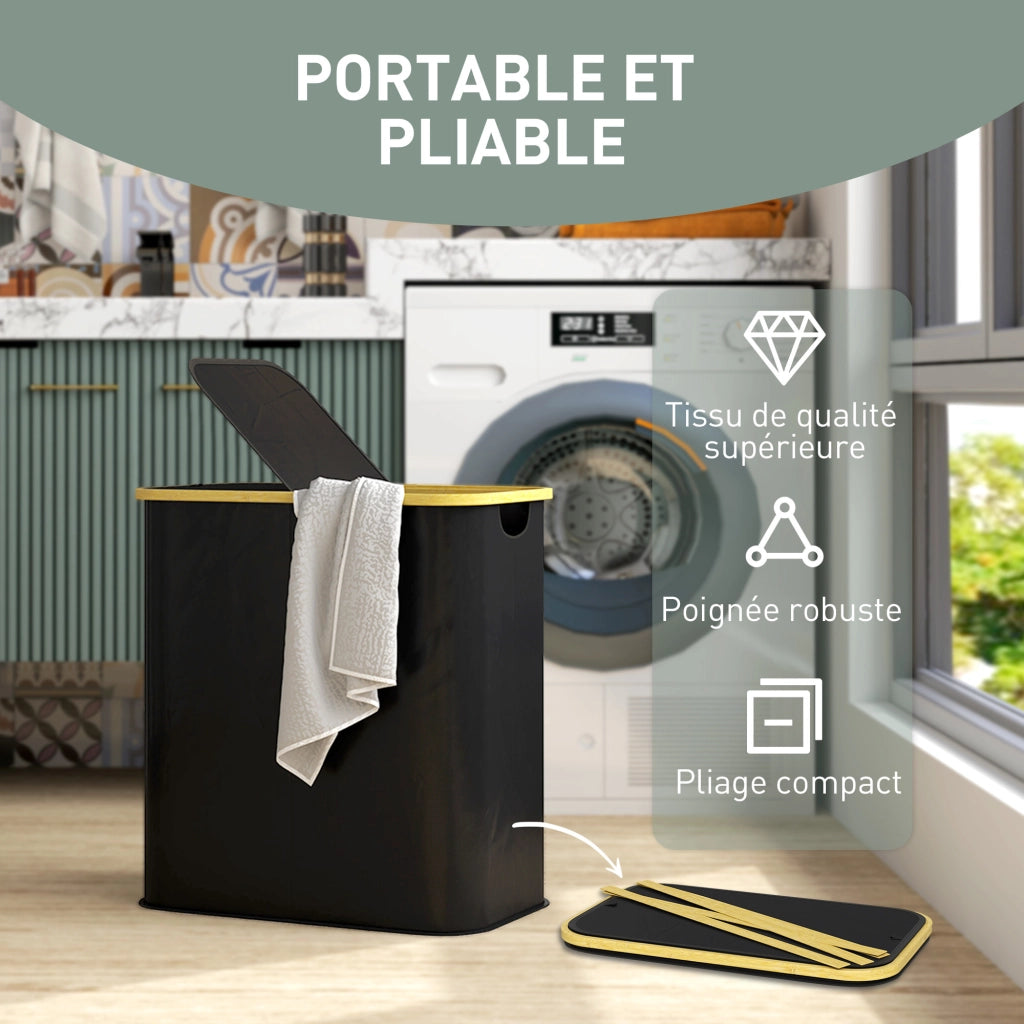 Cestello pieghevole per biancheria ¨C Minimal ¨C 80 L nero