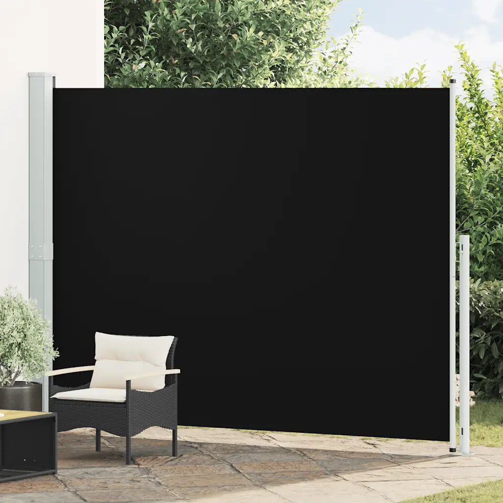 Tenda Laterale Retrattile per Patio 220x314 cm Nera 313423