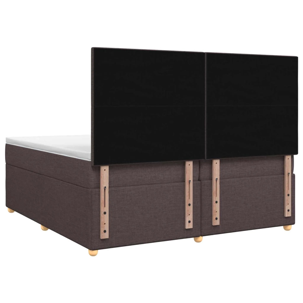 Letto box spring con materasso Marrone Scuro 200 x 200 cm 3453973