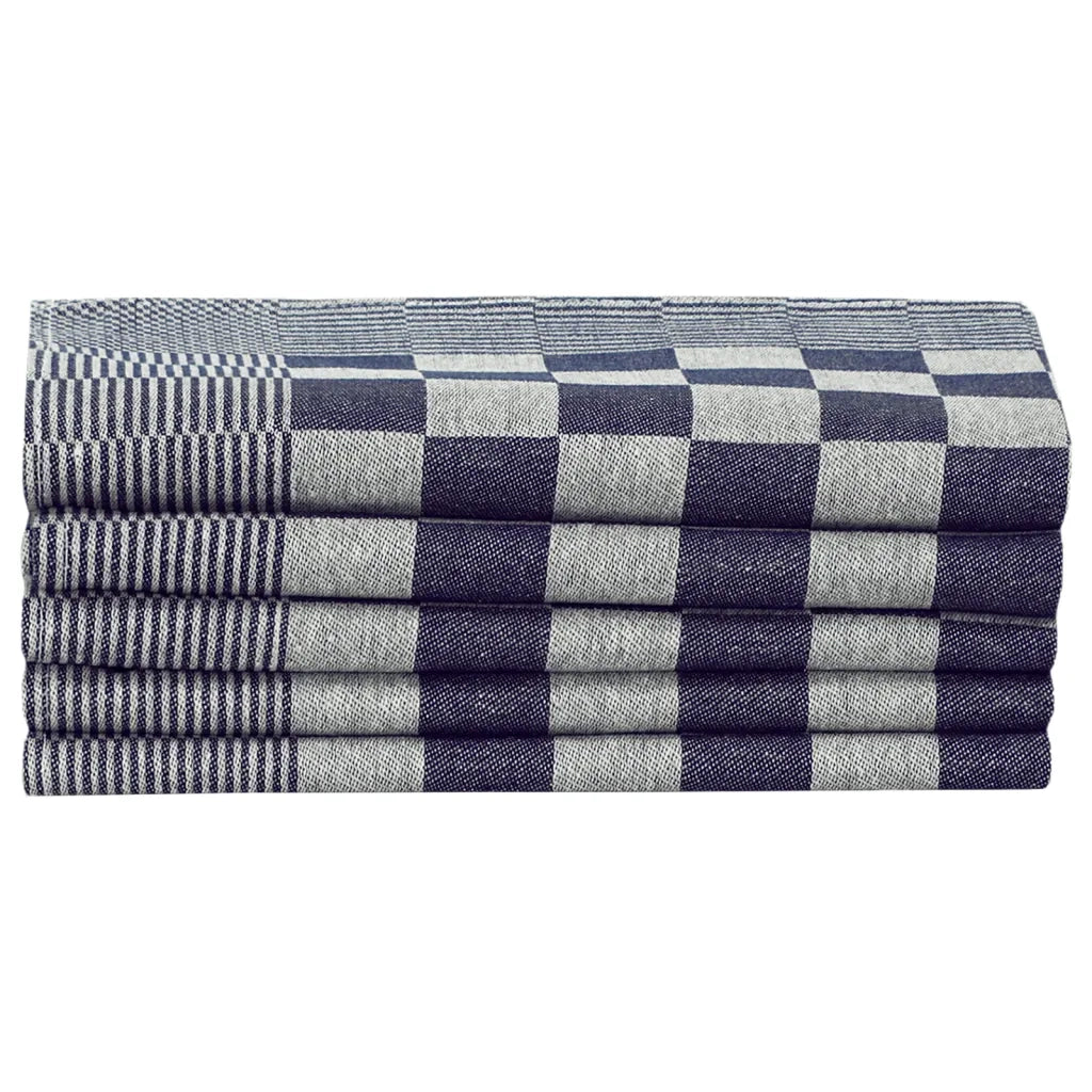 Set Strofinacci 10 pz | Teli per bagno in Cotone Blu e Bianco