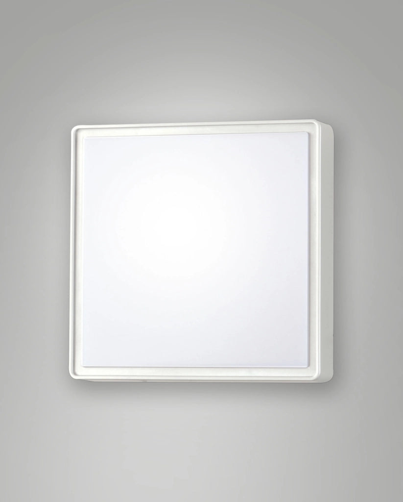 Oban Plafoniera a parete e soffitto IP65 in policarbonato bianco attacco E27 max 42W, design resistente per interni ed esterni, codice 3225-61-102