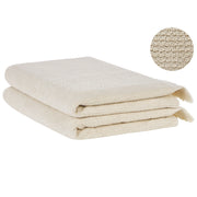 Set di 2 asciugamani bagno in spugna di cotone beige con nappe decorative