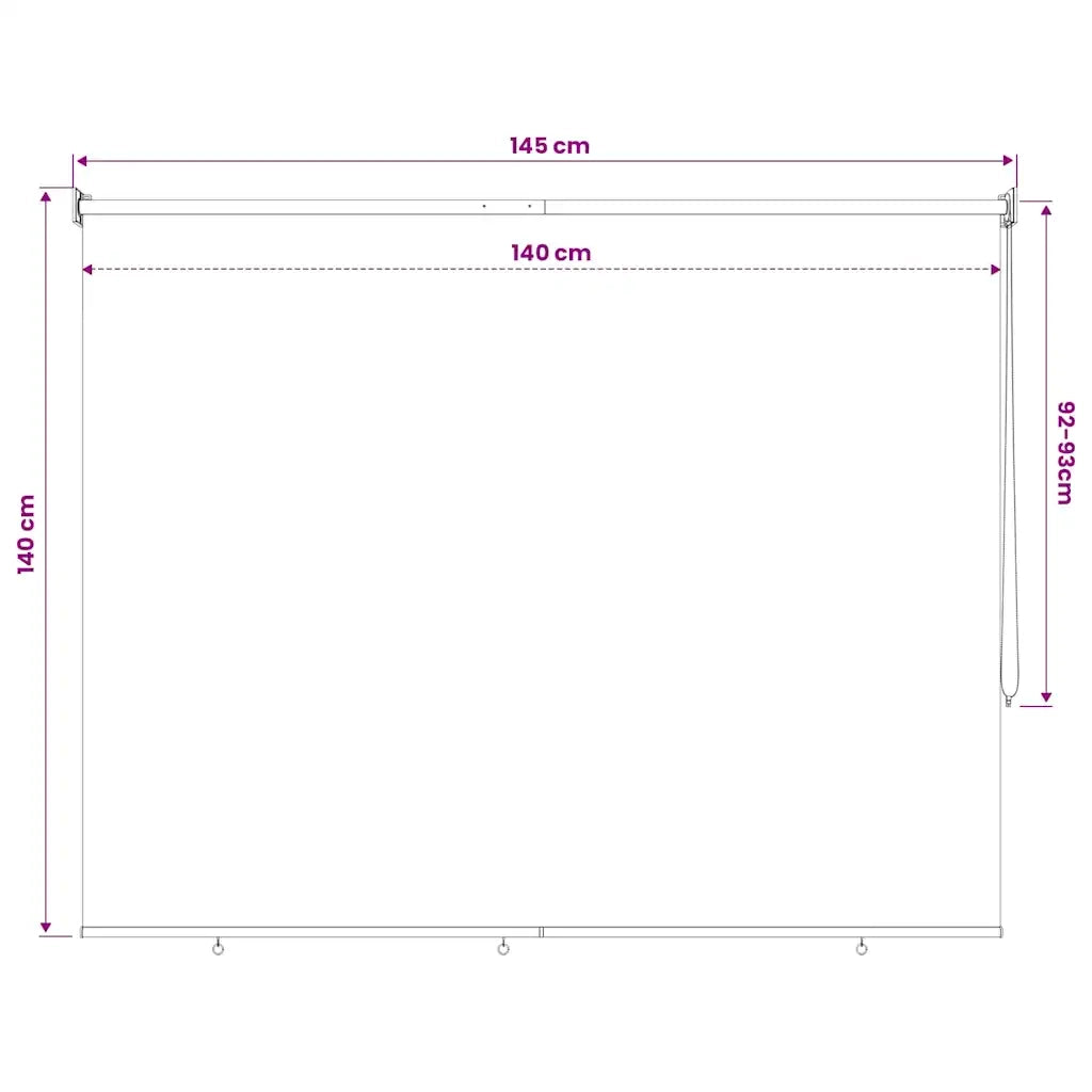 Tenda a Rullo per Esterni 145(L)x140(A) cm color crema 43440