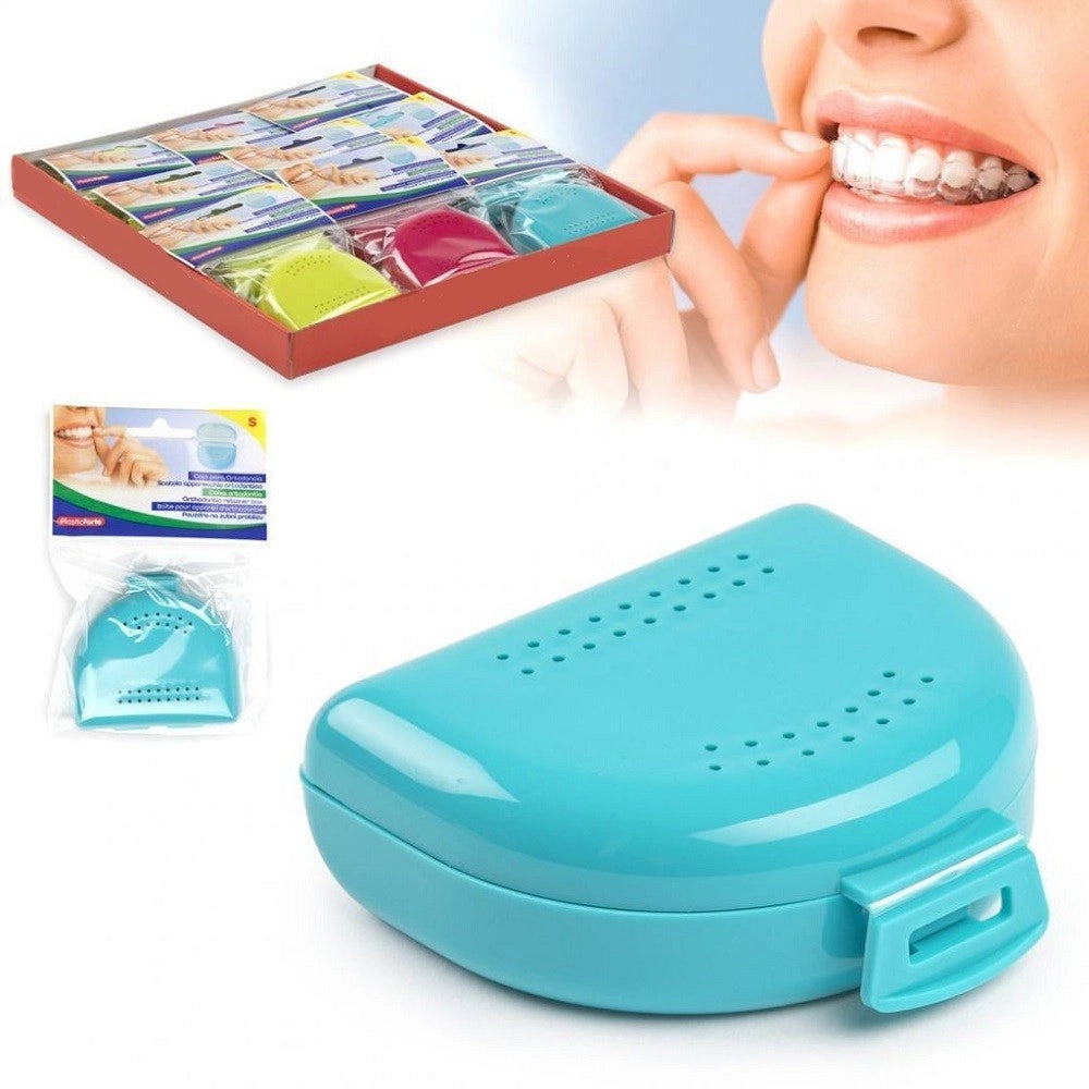 Trade Shop - Box Scatolina Contenitore Per Dentiera Apparecchio Denti Ortodontico Bite 12635 -