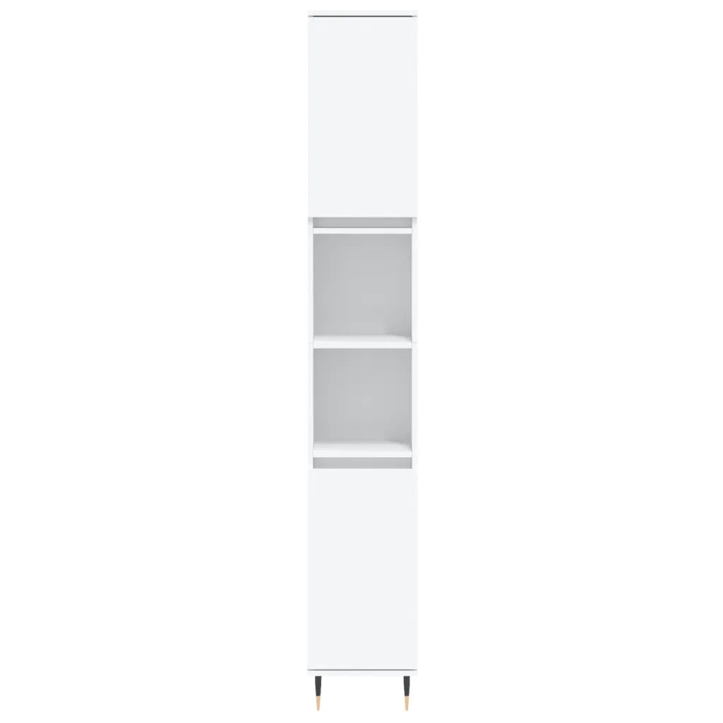 Armadietto da Bagno Bianco 30x30x190 cm in Legno Multistrato 831524