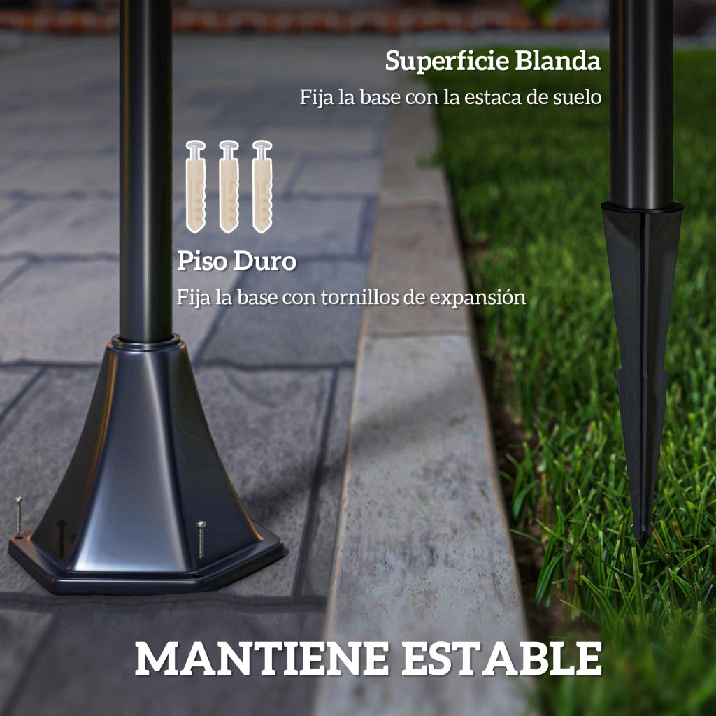 Lampada da Giardino Solare ¨C Minimal ¨C 15x15x120 cm Nero