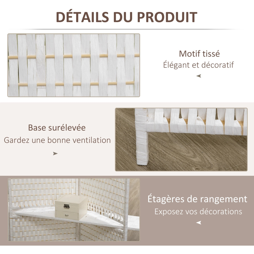 Libreria divisorio con ripiani ¨C Minimal ¨C bianco paille 80x30x180
