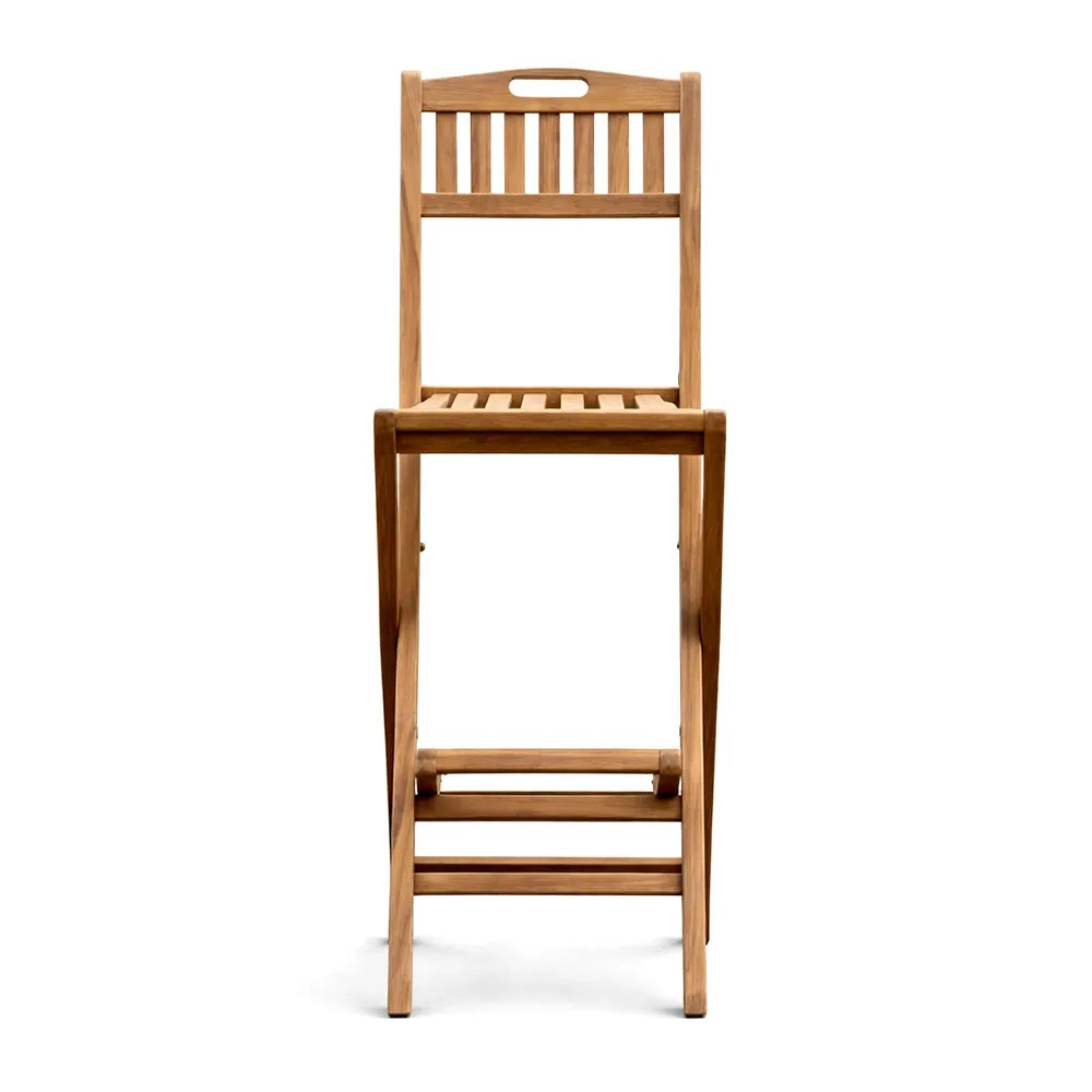 Set di 2 Sgabelli pieghevoli da esterno in Legno Teak