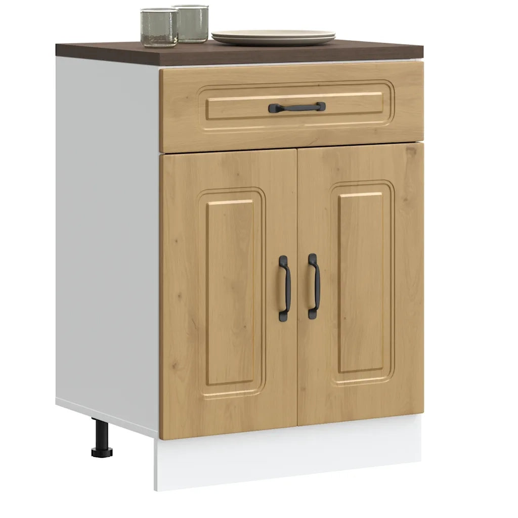 Base da Cucina Kalmar Rovere Artigianale in Legno Multistrato 853496