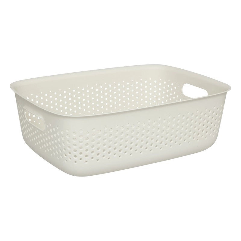 Cestino multiuso in plastica Tila crema 10 L
