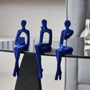 Decorazioni per la Sala da Pranzo, 3 Stuks Decorazioni da Parete, Arte Abstracta Moderna, Sculture d'Arte per la Libreria, Tavolo da Salotto, TV, Cassetta dei Dischi, Scrivania, Decorazioni (Blu)
