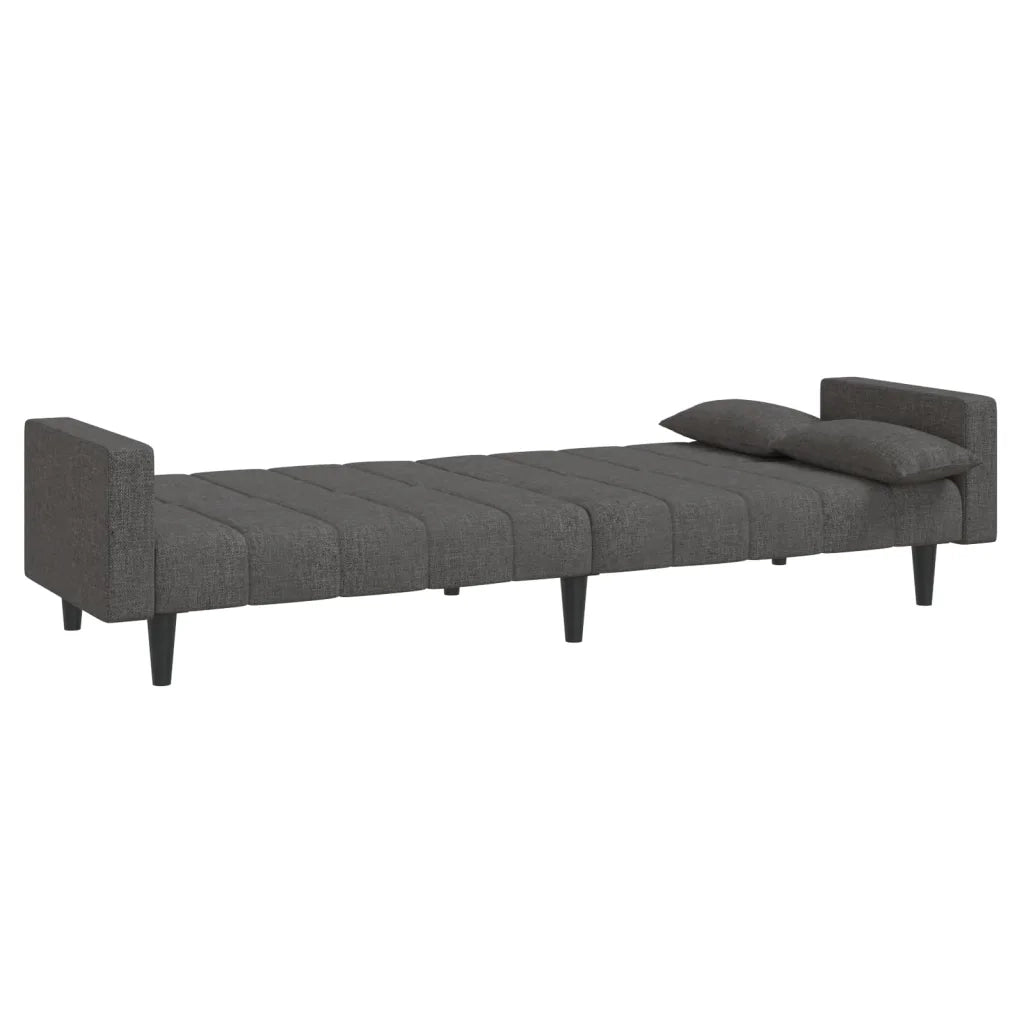 Divano Letto a 2 Posti con 2 Cuscini-Sofa Letto 2 Posti-Daybed Grigio Scuro in Tessuto 214174