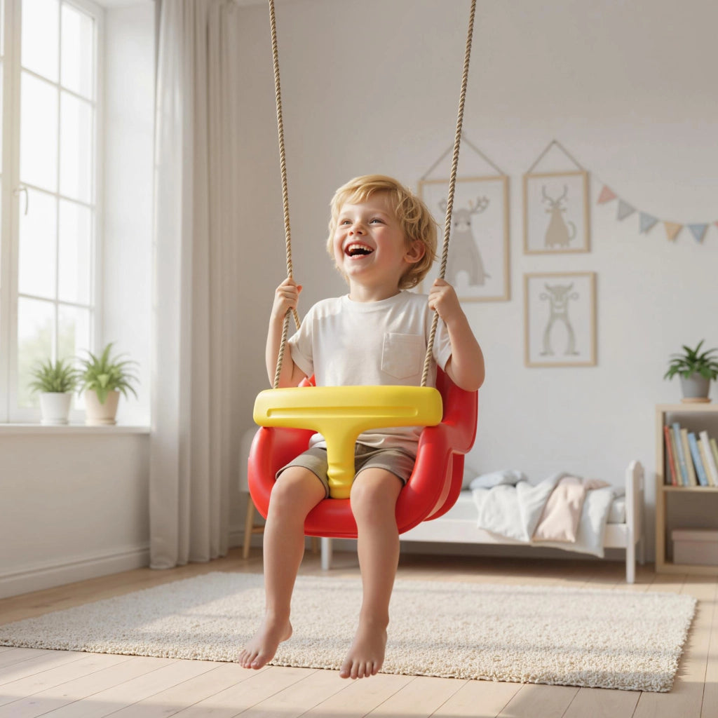 Altalena per bambini ¨C Minimal ¨C rosso e giallo