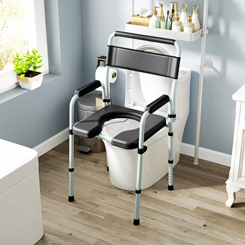 Sedia Pieghevole da Bagno ¨C Minimal ¨C Nero, 150 kg