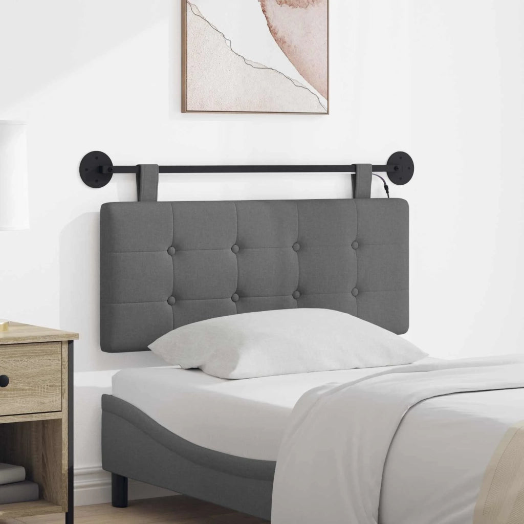 Testiera | Testata sospesa Con luce LED Grigio Scuro Tessuto