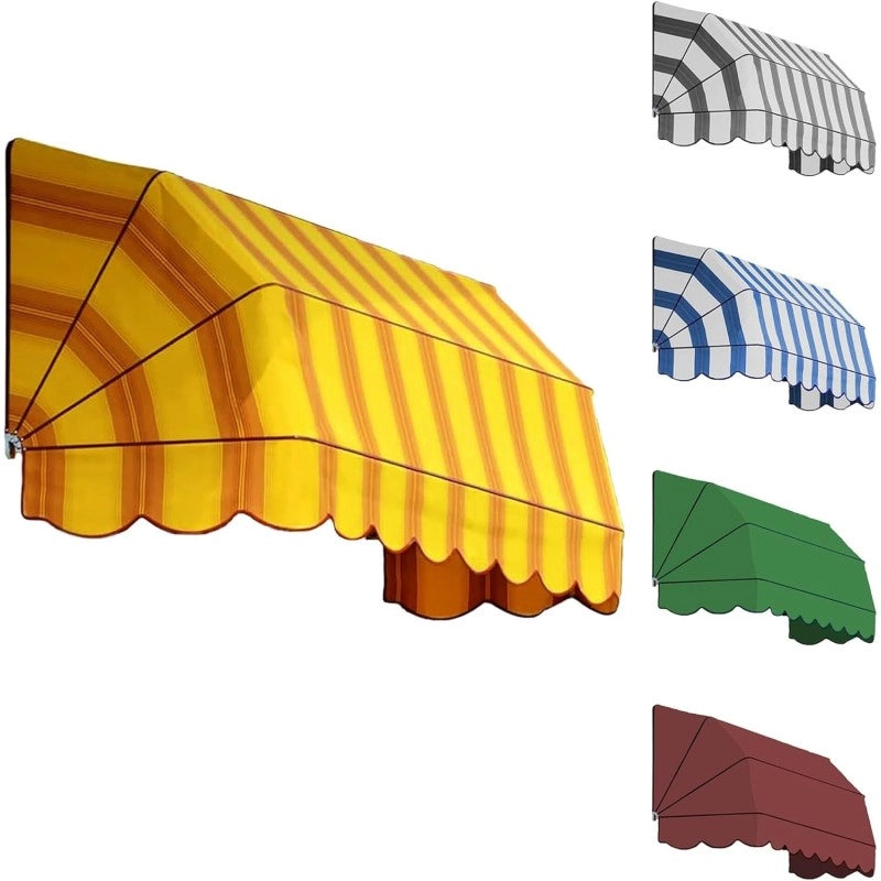 Tenda Sole Cappottina 4 Raggi, Tessuto Tempotest Parà Avorio 93, Larghezza 1,50 x Sporgenza 0,80, UV-Resistente, Impermeabile - Giardino, Balcone