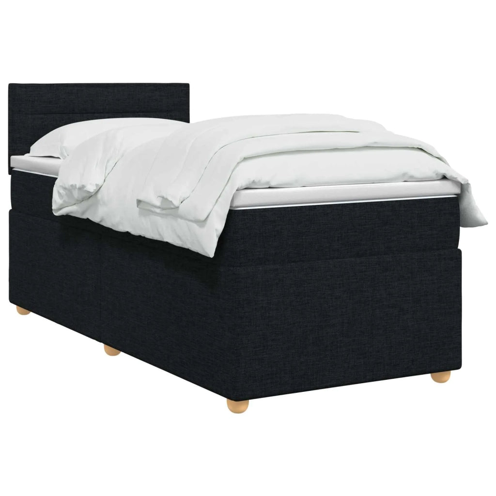 Letto box spring con materasso Nero 80 x 200 cm Tessuto 3450820