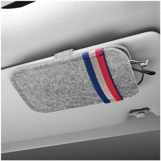 Brilhouder universale con clip - Brilhouder per auto - Tas di conservazione per occhiali da sole - Accessori auto universali - Materiale veltro - Dimensioni compatte 15,5 cm x 9,2 cm x 3,5 cm - Brilopberger