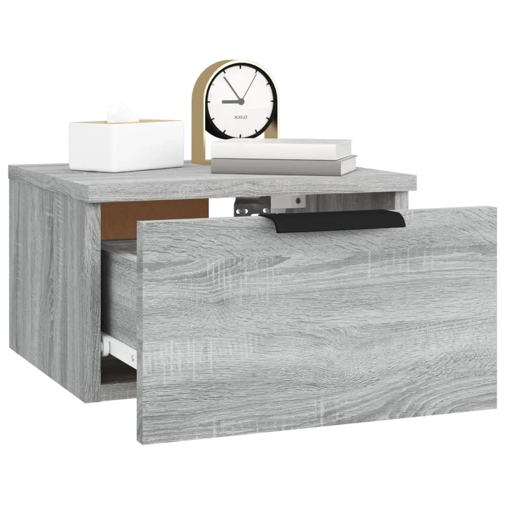 Comodino a Muro Grigio Sonoma 34x30x20 cm 817089