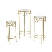 Set di Tavolini VKH428, Oro, Metallo, 33x33x70 cm