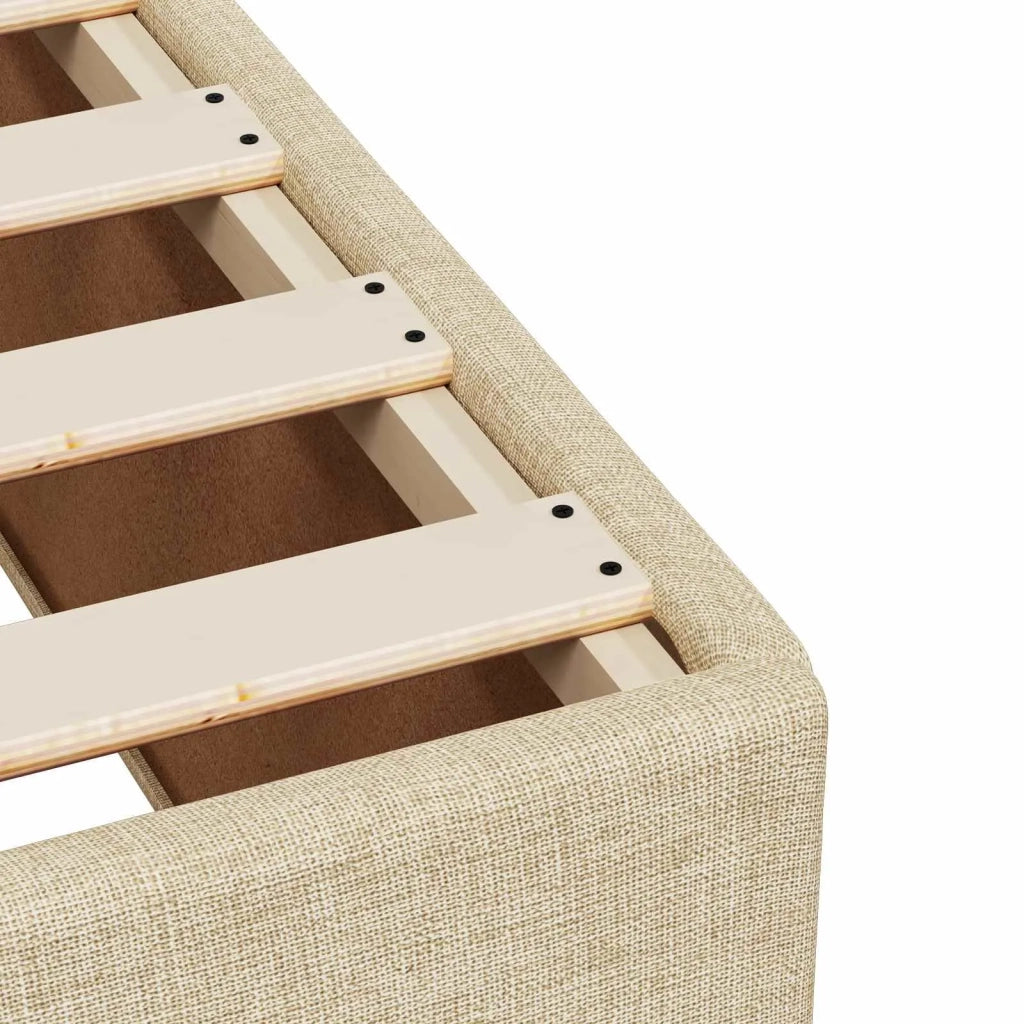Letto box spring con materasso Crema 140 x 190 cm Tessuto 3453407