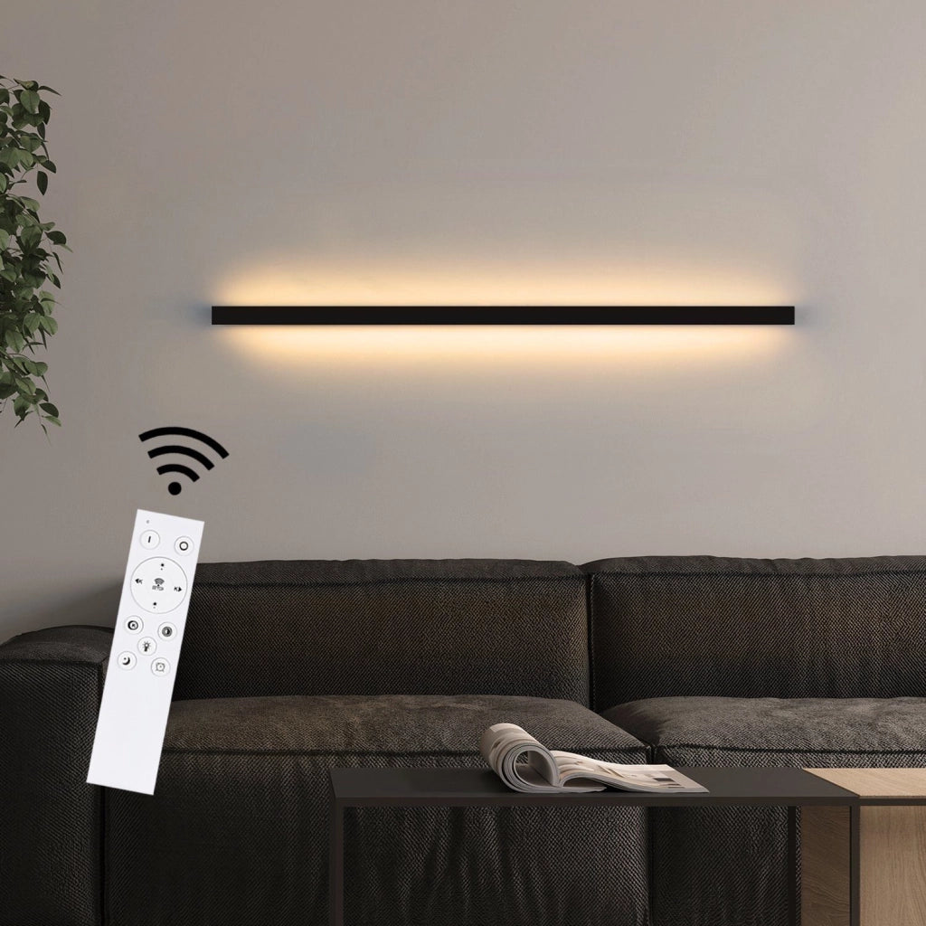 ZMH Applique da parete a LED moderna nera da 100cm per interni luce su e giù da 15W per corridoio