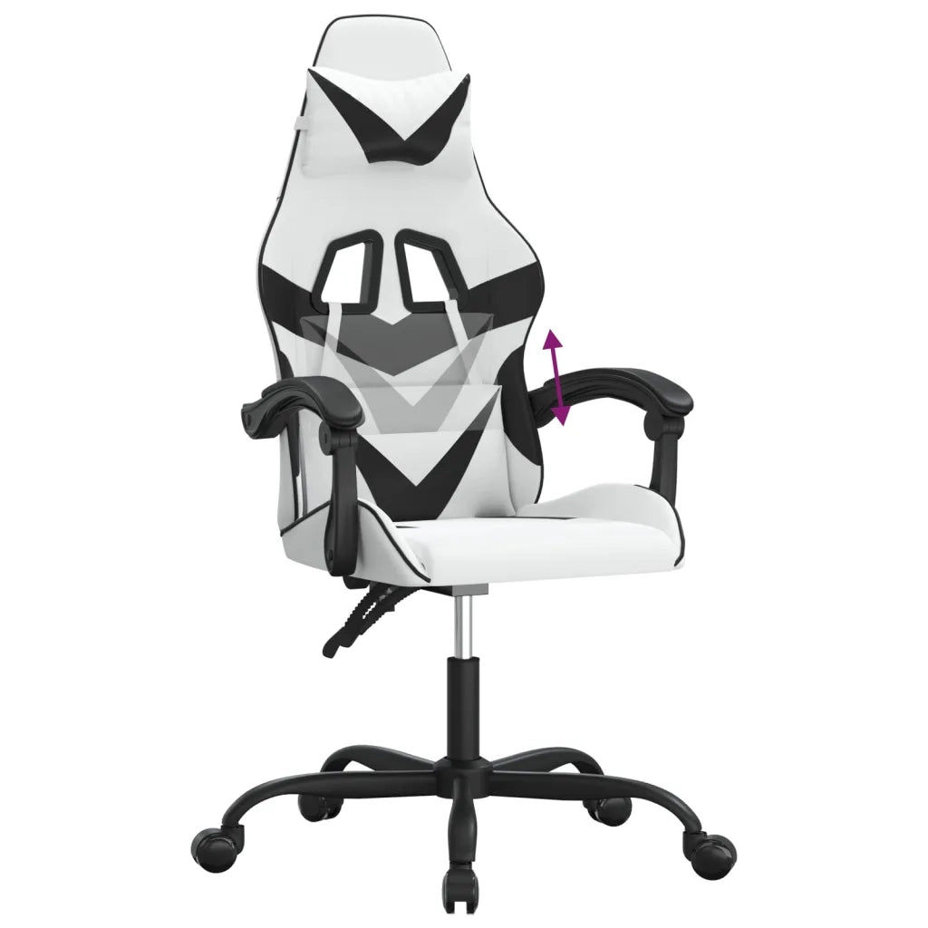 Sedia da Gaming Bianco e Nero in Similpelle 3143852