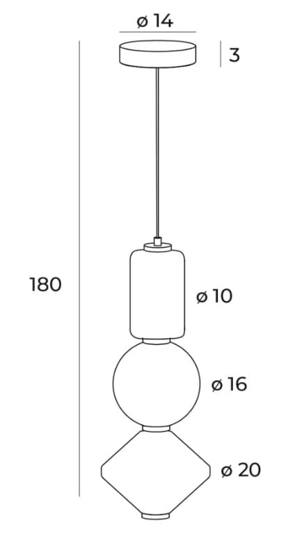 Lampada a sospensione Maxlight Akiko nera LED 16W 3 vetri