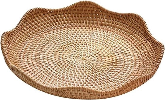Scatola di lavoro multifunzionale in rattan a forma di loto