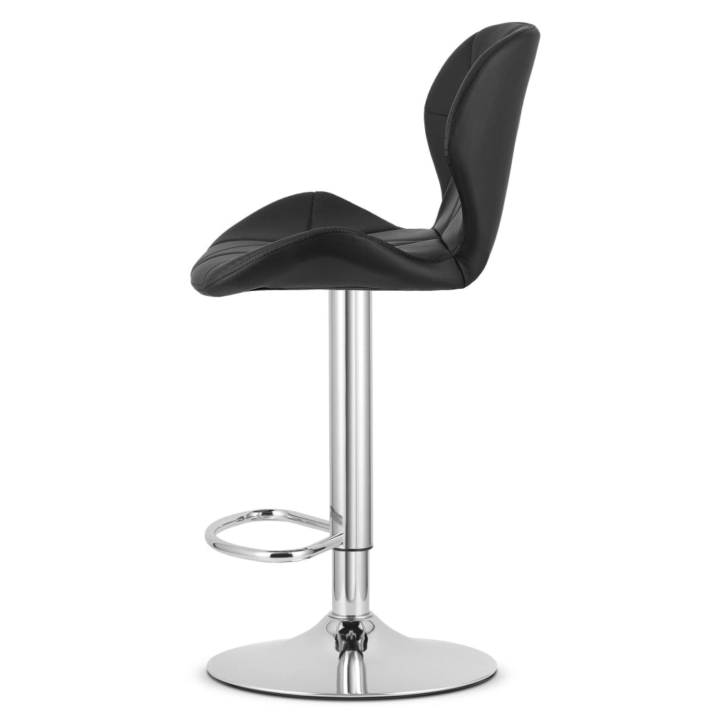 Sgabello VALORA WEST - Similpelle nera con base cromata x 2