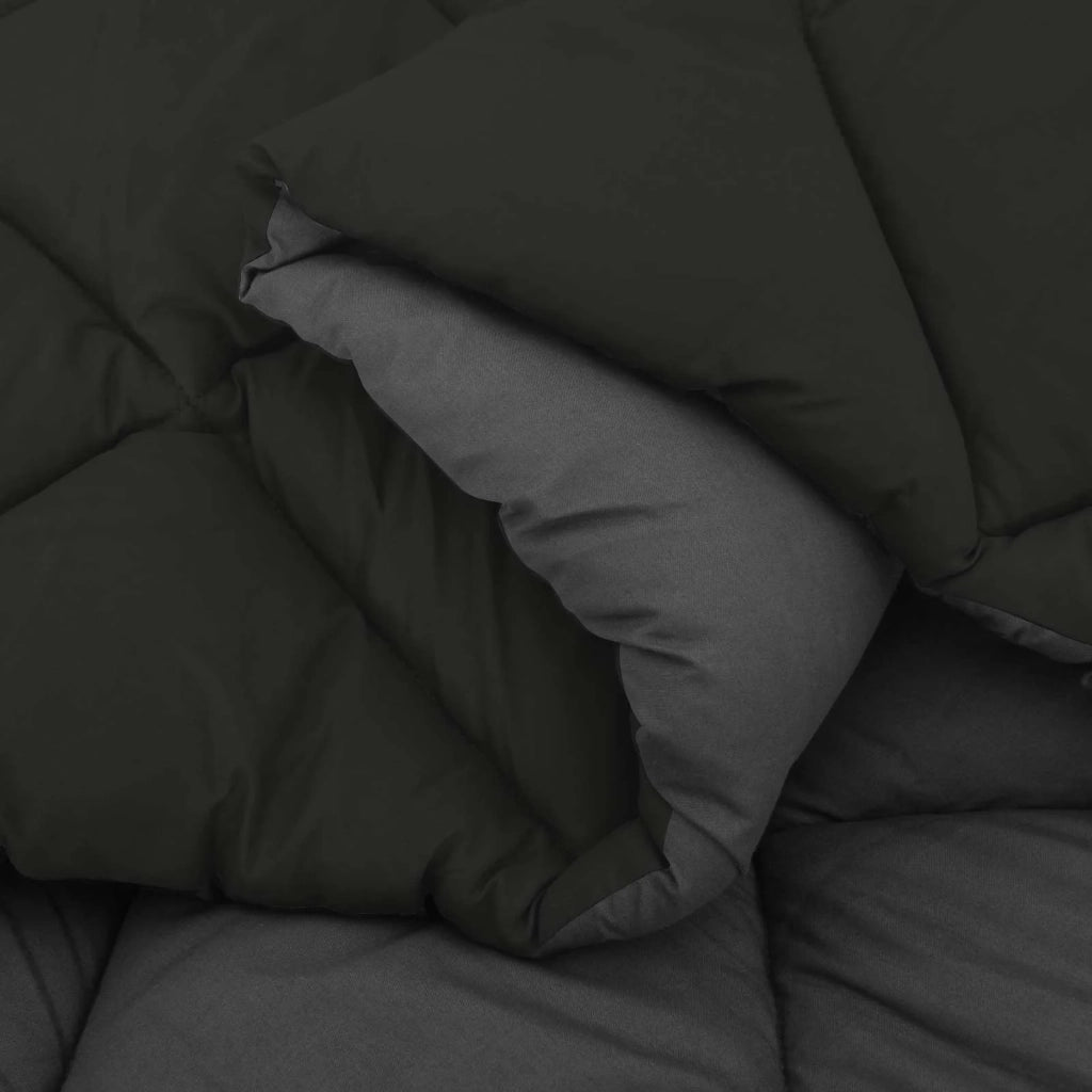 Duvet Estivo Nero e antracite 200 x 155 cm Microfibra 42025478