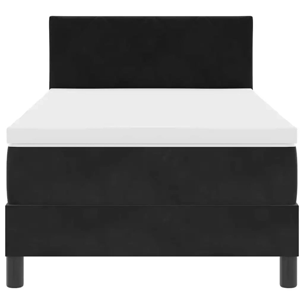 Letto a molle con materasso Nero 90 x 200 cm Velluto 3339214