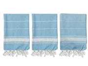 TELO MARE ZUMA IN COTONE- - cm.90x180 - colore azzurro - 3 pezzi XTRA
