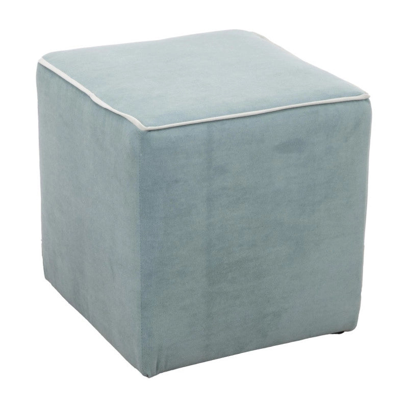 Pouf Zeno Velluto Menta+bordo Ottanio