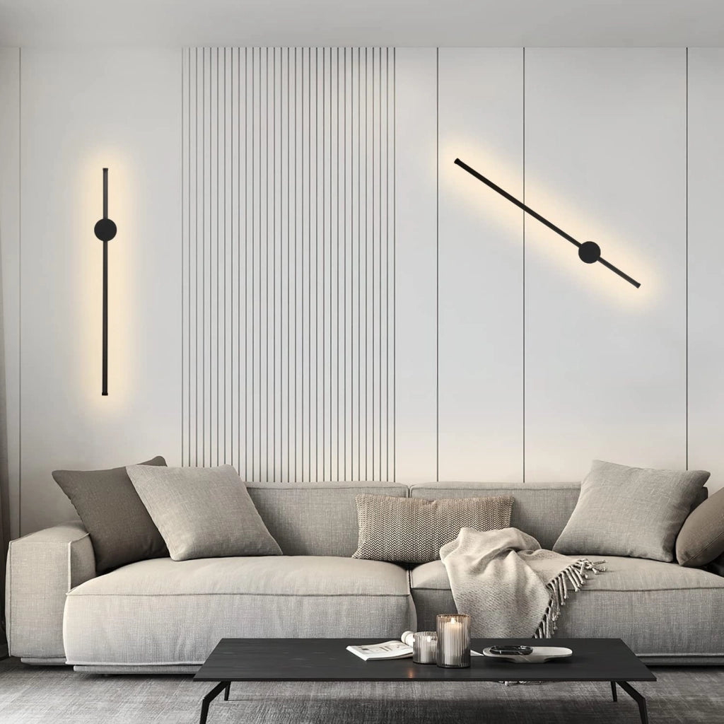ZMH Applique LED nera dal design moderno e illuminazione rotante per scale per corridoio