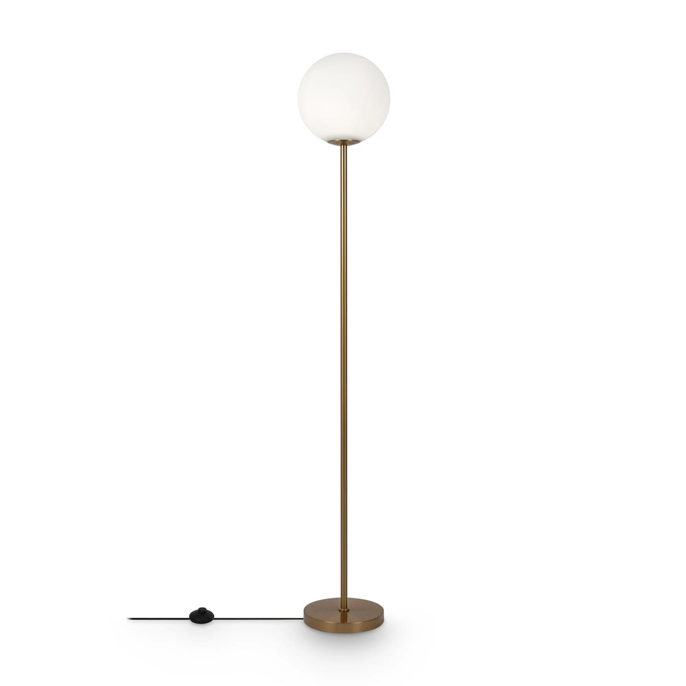Lampada da terra ottone sfera bianca Ring Maytoni E27