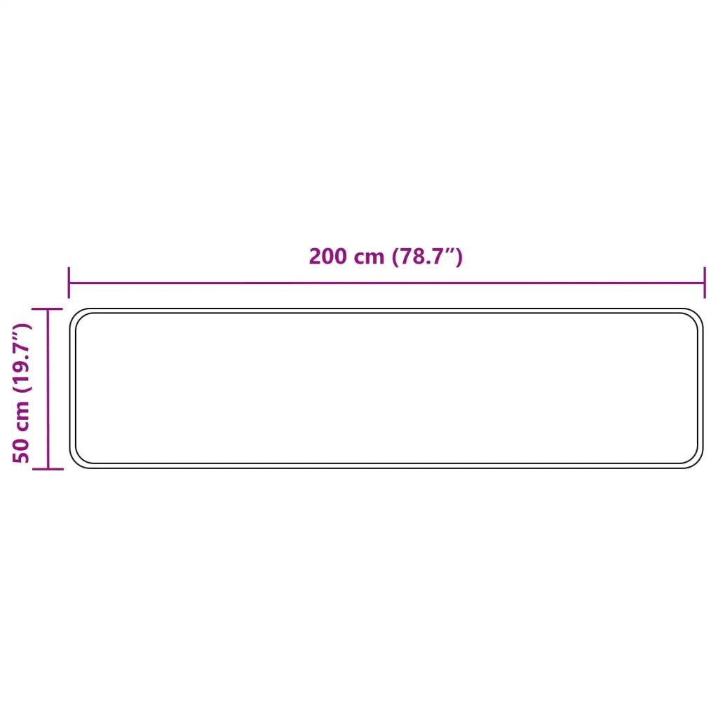 Runner Tappeto MARSA Nero 50 x 200 cm Poliestere e PVC 42023280