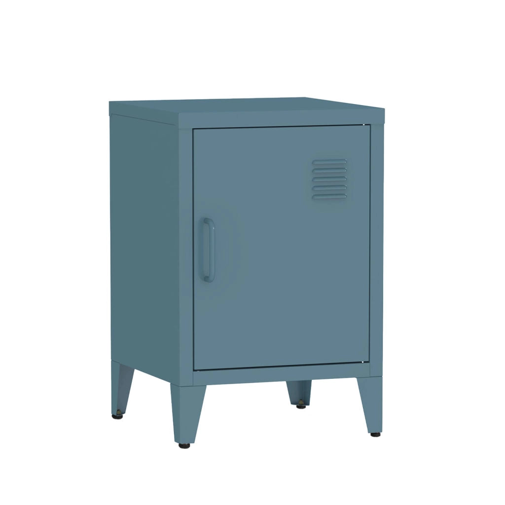 Comodino industriale, 1 anta, blu grigio